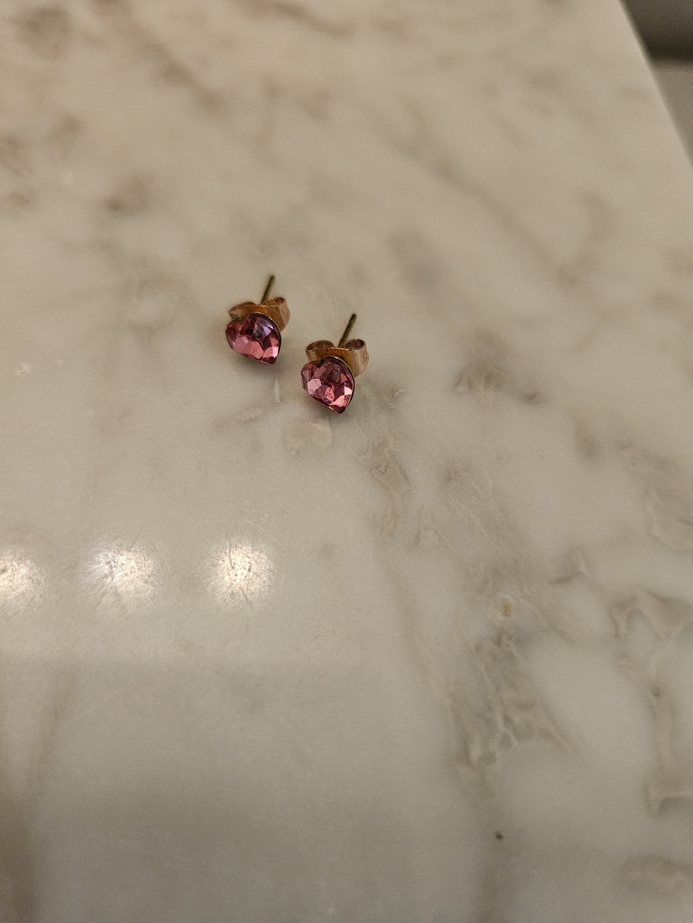 Pink Heart Stud Earrings